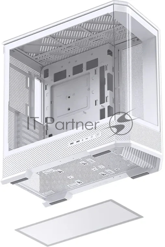 Корпус без блока питания Case JONSBO D400, Midi-Tower, TG, no fan, 2xUSB-A 3.0 + 1xUSB-C 3.2, ATX, mATX, mITX White