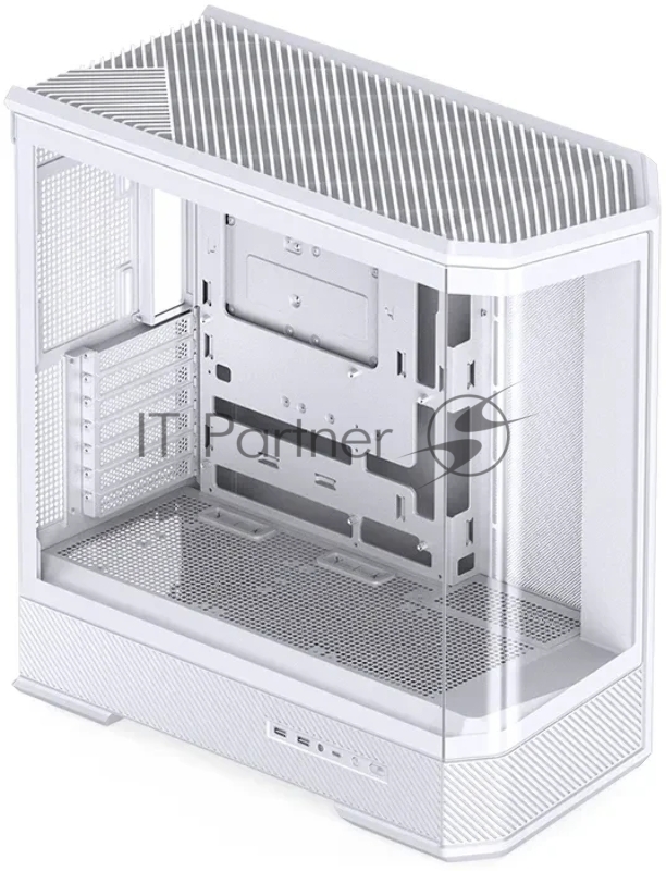 Корпус без блока питания Case JONSBO D400, Midi-Tower, TG, no fan, 2xUSB-A 3.0 + 1xUSB-C 3.2, ATX, mATX, mITX White