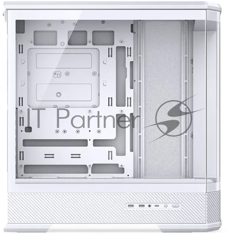 Корпус без блока питания Case JONSBO D400, Midi-Tower, TG, no fan, 2xUSB-A 3.0 + 1xUSB-C 3.2, ATX, mATX, mITX White