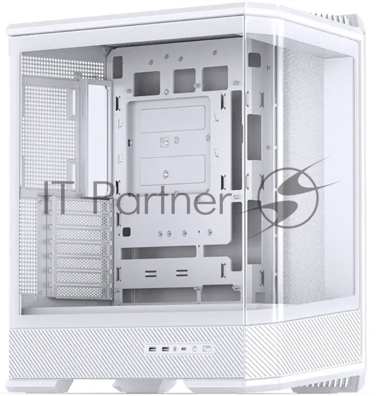 Корпус без блока питания Case JONSBO D400, Midi-Tower, TG, no fan, 2xUSB-A 3.0 + 1xUSB-C 3.2, ATX, mATX, mITX White