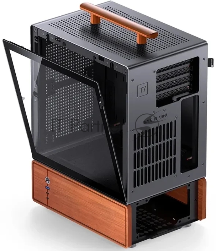 Корпус без блока питания Case JONSBO T7, Mini-Tower, TG, no fan, 1xUSB-A 3.0 + 1xUSB-C 3.2, mATX, mITX Black