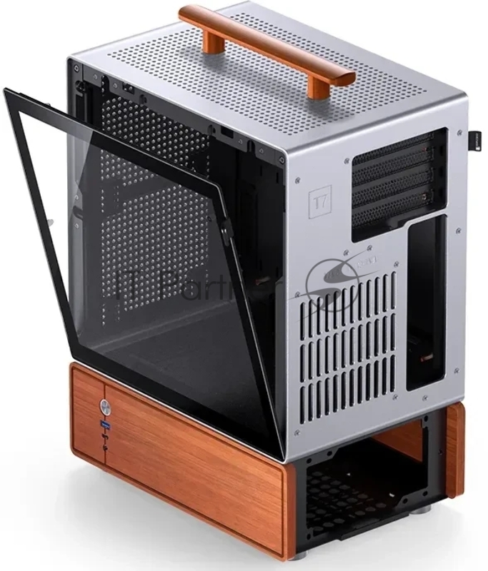 Корпус без блока питания Case JONSBO T7, Mini-Tower, TG, no fan, 1xUSB-A 3.0 + 1xUSB-C 3.2, mATX, mITX Silver