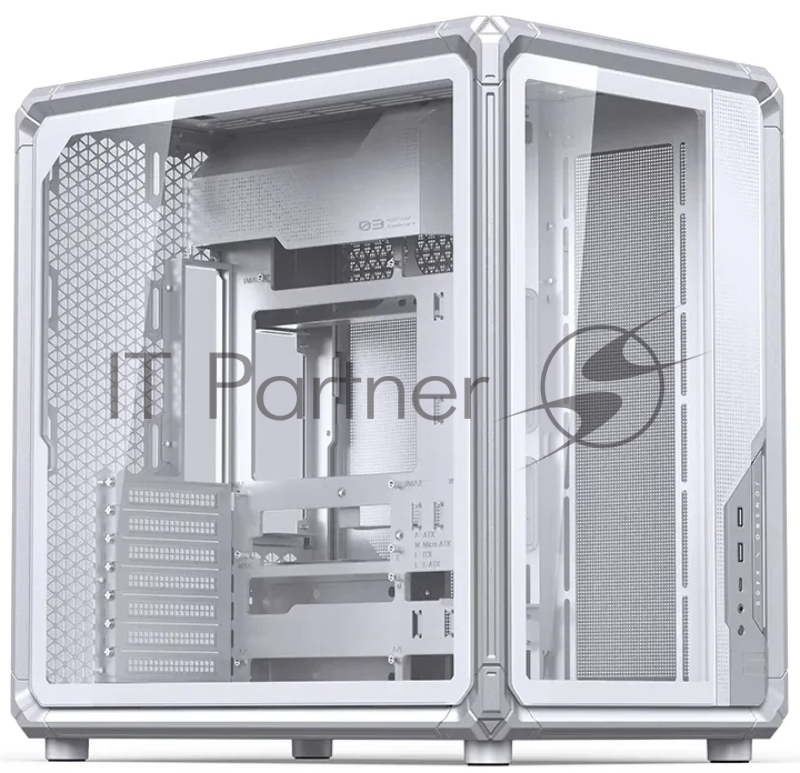 Корпус без блока питания Case JONSBO X400, Midi-Tower, TG, no fan, 2xUSB-A 3.0 + 1xUSB-C 3.2, ATX, mATX, mITX White