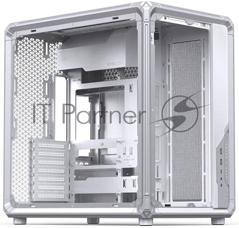 Корпус без блока питания Case JONSBO X400, Midi-Tower, TG, no fan, 2xUSB-A 3.0 + 1xUSB-C 3.2, ATX, mATX, mITX White