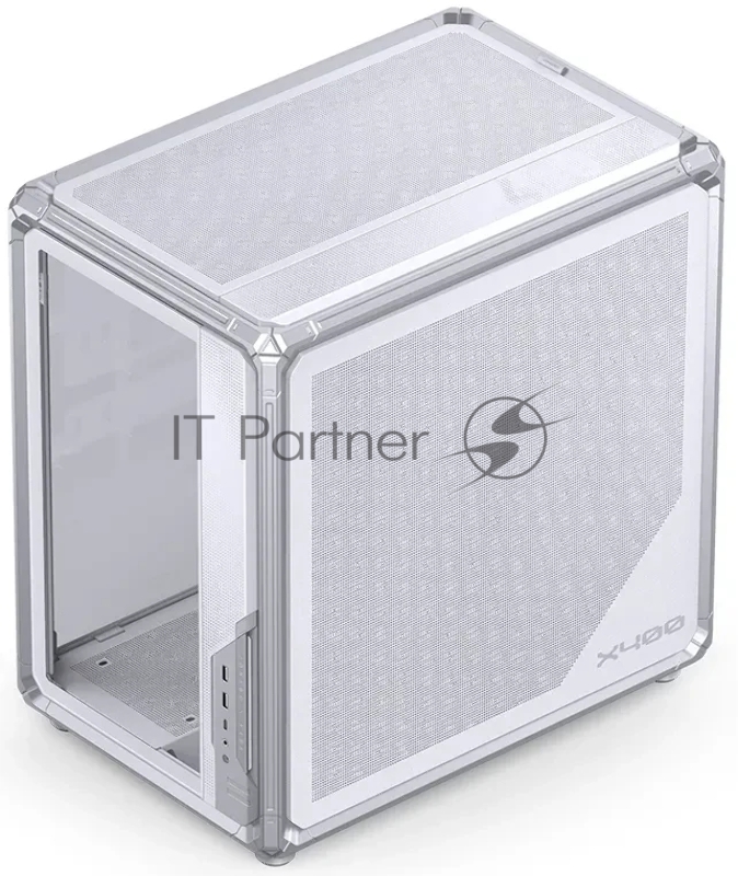 Корпус без блока питания Case JONSBO X400, Midi-Tower, TG, no fan, 2xUSB-A 3.0 + 1xUSB-C 3.2, ATX, mATX, mITX White