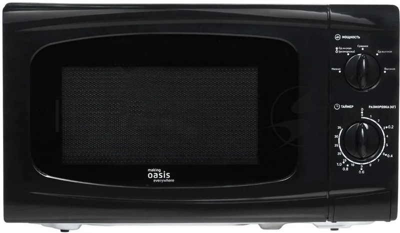 Микроволновая печь Oasis MW-70UB черный, 20 л, 700 Вт, переключатели - поворотный механизм