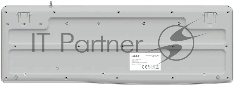 Клавиатура Acer OKW500 белый USB Multimedia (ZL.KBDEE.01S) кабель 1.8м