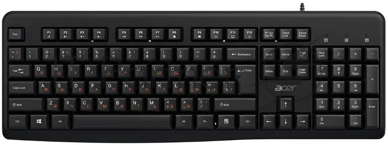 Клавиатура Acer OKW500 черный USB Multimedia (ZL.KBDEE.01T) кабель 1.8м