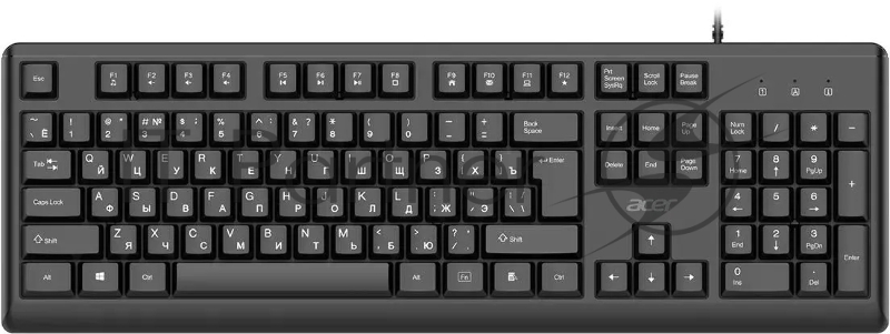 Клавиатура Acer OKW501 черный USB Multimedia (ZL.KBDEE.01U) кабель 1.8м