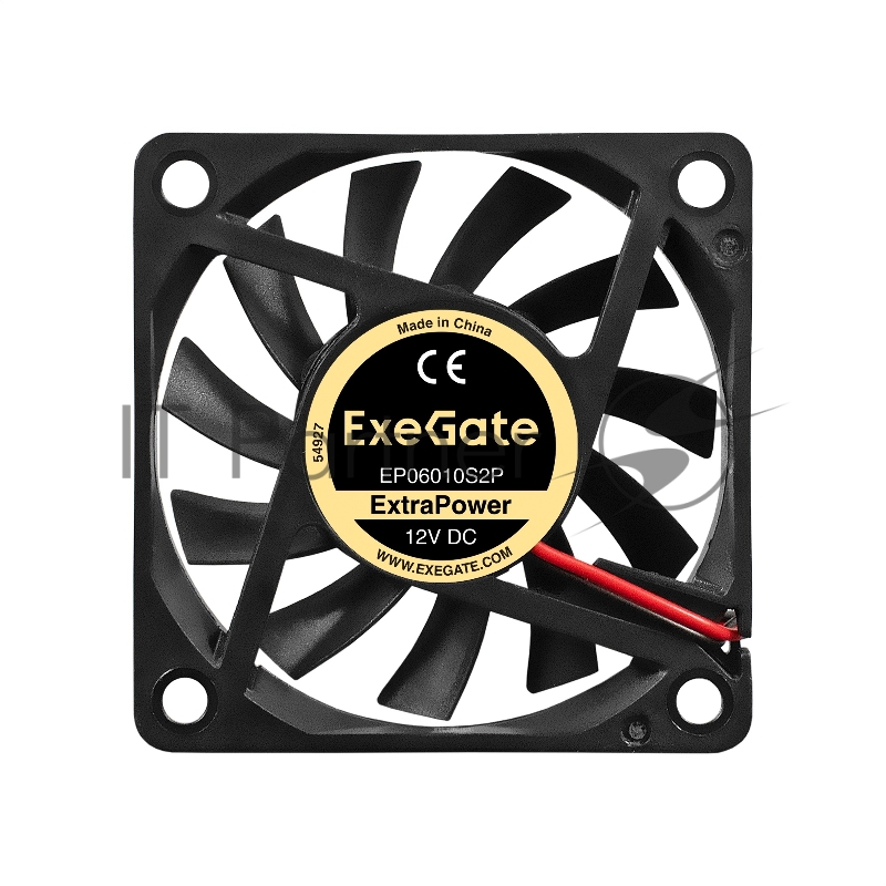 Вентилятор 12В DC ExeGate ExtraPower EP06010S2P (60x60x10 мм, Sleeve bearing (подшипник скольжения), 2pin, 3000RPM, 24dBA)
