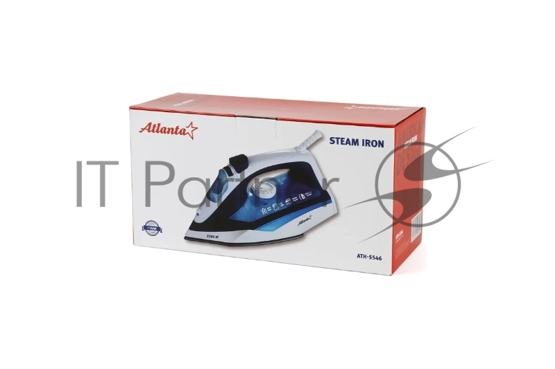 Утюг Atlanta ATH-5546 синий/белый, 2200 Вт, 28 г/мин, 75 г/мин, 270 мл