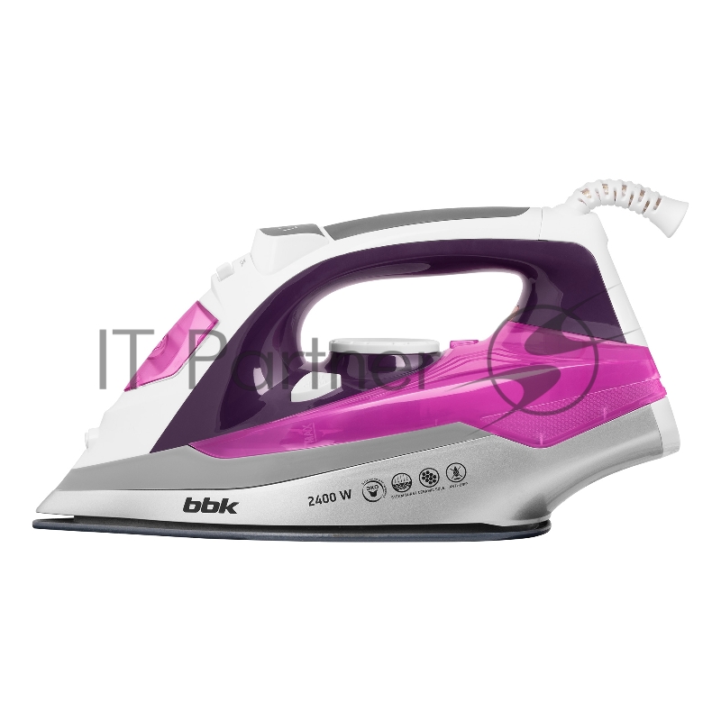 Утюг BBK ISE-2409 фиолетовый, 2400 Вт, 40 г/мин, 140 г/мин, 360 мл