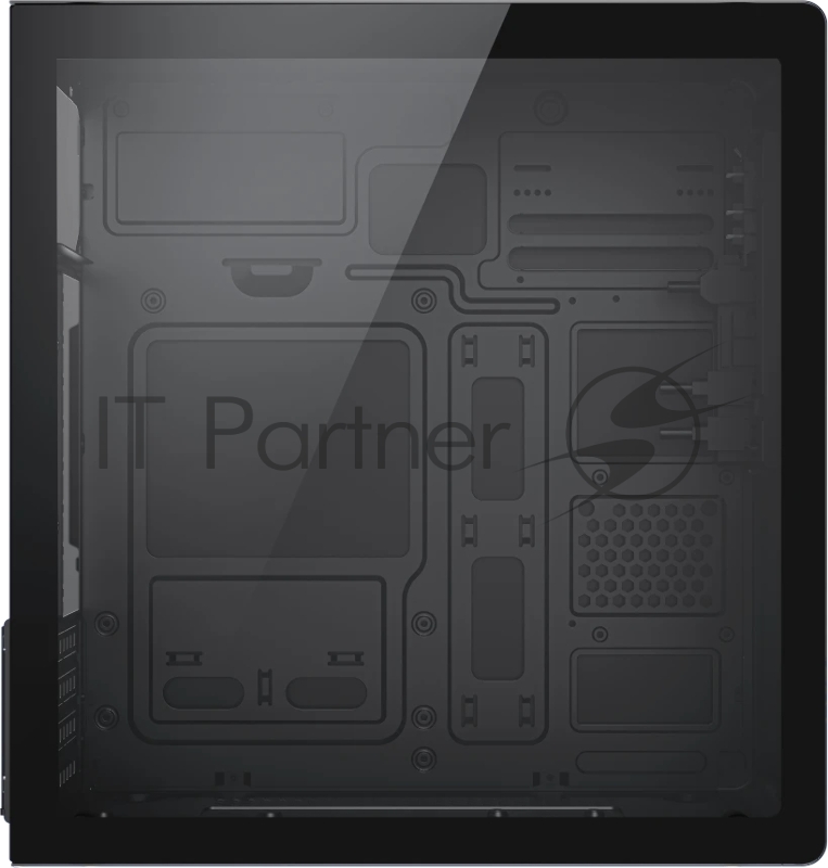 Корпус без блока питания Foxline FL-728TG, mATX, TG, 1xUSB3.0+1xUSB2.0+1xType-C(USB strip on front, Black