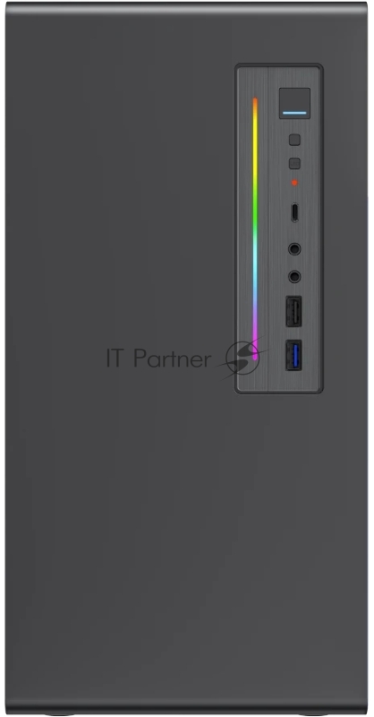 Корпус без блока питания Foxline FL-728TG, mATX, TG, 1xUSB3.0+1xUSB2.0+1xType-C(USB strip on front, Black