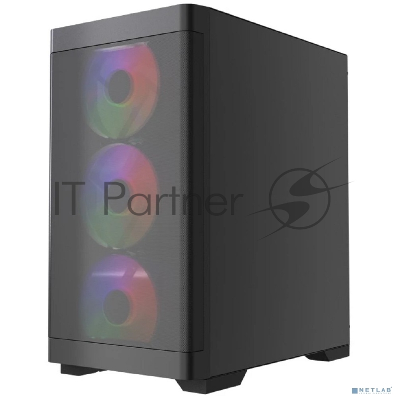 Корпус Powercase Mistral Micro A13B, Tempered Glass, 4x120mm FRGB fan, чёрный, mATX (CMMA13B-L4)