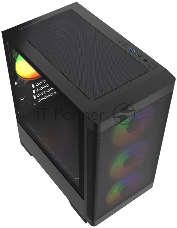 Корпус Powercase Mistral Micro A13B, Tempered Glass, 4x120mm FRGB fan, чёрный, mATX (CMMA13B-L4)