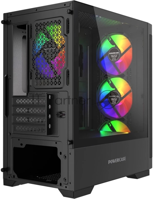 Корпус Powercase Mistral Micro A13B, Tempered Glass, 4x120mm FRGB fan, чёрный, mATX (CMMA13B-L4)