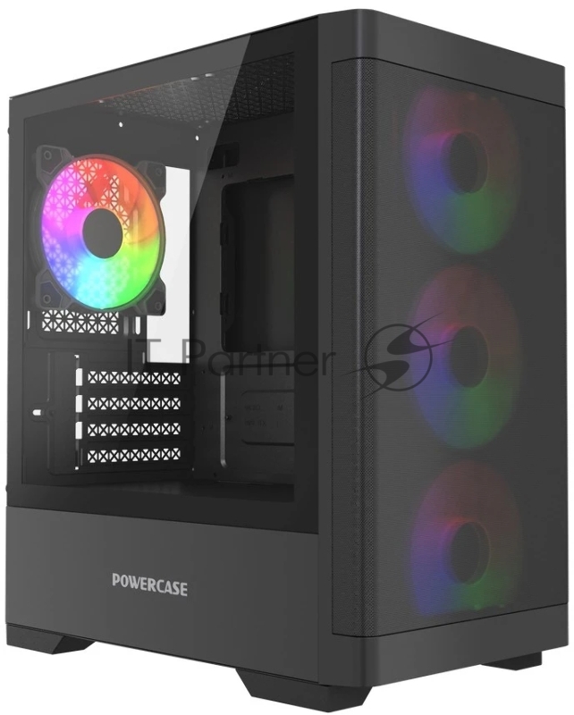 Корпус Powercase Mistral Micro A13B, Tempered Glass, 4x120mm FRGB fan, чёрный, mATX (CMMA13B-L4)