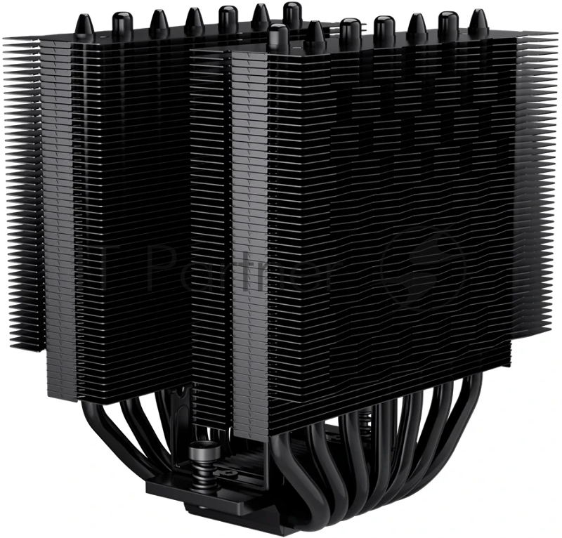 Кулер для процессора PCCooler RT720 TC BK (270W, 4-pin PWM, 157.5mm, Al/Cu, 7x6mm, 2x120mm, 73.32CFM, 34.9dBA, 2200RPM, S: 1851/1700/1200/115X, AM5/AM4, black)