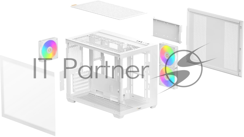 Корпус ПК без блока питания Case Ocypus Gamma C54 WH ARGB, Midi-Tower, TG, 3x120mm ARGB, 1xUSB-A 3.0 + 2xUSB 2.0, mATX, mITX White