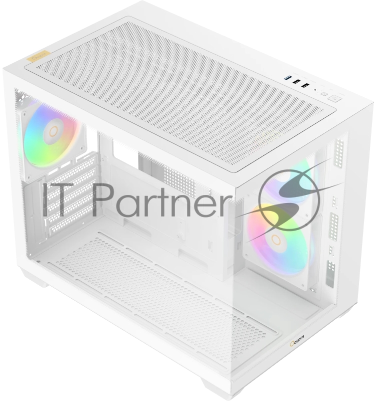 Корпус ПК без блока питания Case Ocypus Gamma C54 WH ARGB, Midi-Tower, TG, 3x120mm ARGB, 1xUSB-A 3.0 + 2xUSB 2.0, mATX, mITX White