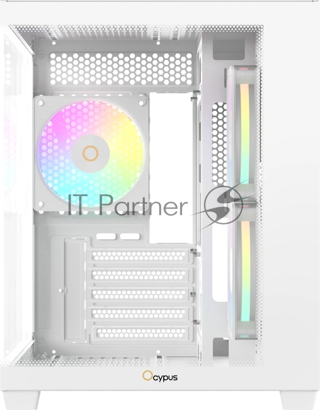 Корпус ПК без блока питания Case Ocypus Gamma C54 WH ARGB, Midi-Tower, TG, 3x120mm ARGB, 1xUSB-A 3.0 + 2xUSB 2.0, mATX, mITX White