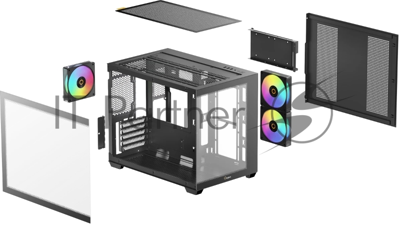 Корпус ПК без блока питания Case Ocypus Gamma C54 BK ARGB, Midi-Tower, TG, 3x120mm ARGB, 1xUSB-A 3.0 + 2xUSB 2.0, mATX, mITX Black