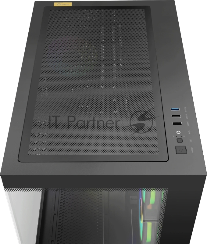 Корпус ПК без блока питания Case Ocypus Gamma C54 BK ARGB, Midi-Tower, TG, 3x120mm ARGB, 1xUSB-A 3.0 + 2xUSB 2.0, mATX, mITX Black