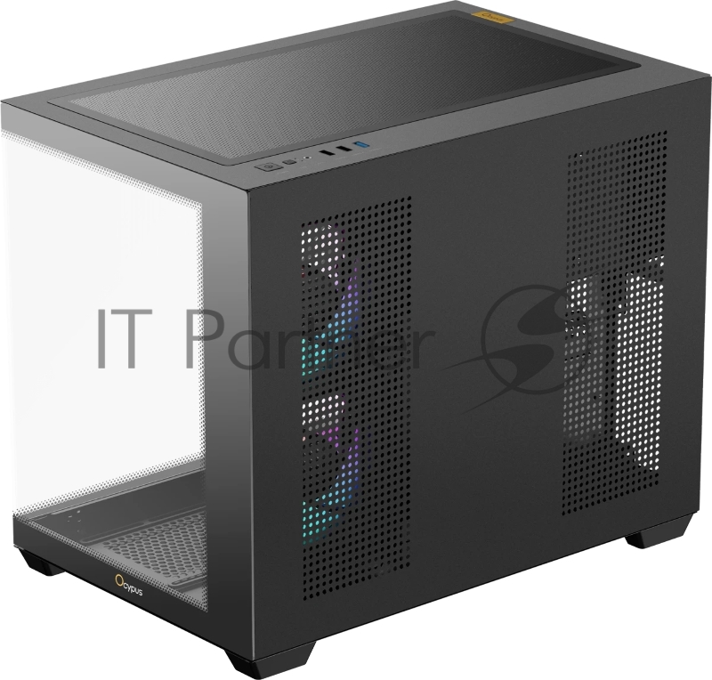 Корпус ПК без блока питания Case Ocypus Gamma C54 BK ARGB, Midi-Tower, TG, 3x120mm ARGB, 1xUSB-A 3.0 + 2xUSB 2.0, mATX, mITX Black