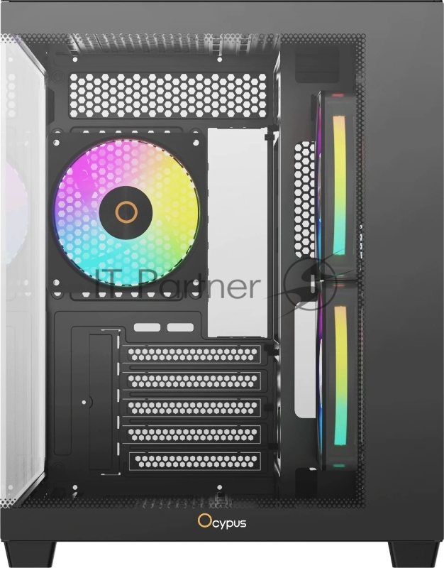 Корпус ПК без блока питания Case Ocypus Gamma C54 BK ARGB, Midi-Tower, TG, 3x120mm ARGB, 1xUSB-A 3.0 + 2xUSB 2.0, mATX, mITX Black