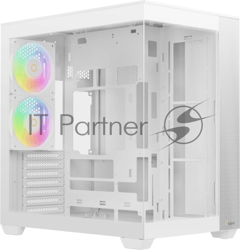 Корпус ПК без блока питания Case Ocypus Delta C74 WH ARGB, Midi-Tower, TG, 2x120mm ARGB, 2xUSB-A 3.0 + 1xUSB-C 3.1, ATX, mATX, mITX White