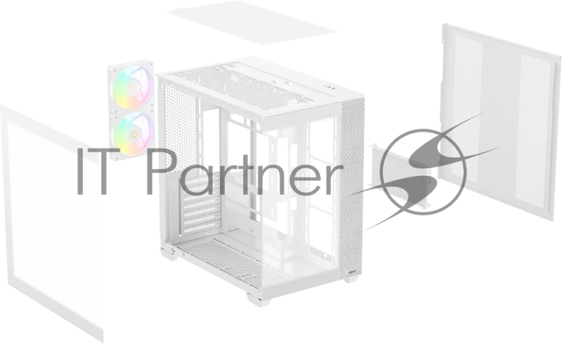 Корпус ПК без блока питания Case Ocypus Delta C74 WH ARGB, Midi-Tower, TG, 2x120mm ARGB, 2xUSB-A 3.0 + 1xUSB-C 3.1, ATX, mATX, mITX White