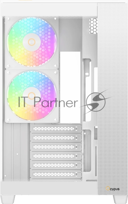Корпус ПК без блока питания Case Ocypus Delta C74 WH ARGB, Midi-Tower, TG, 2x120mm ARGB, 2xUSB-A 3.0 + 1xUSB-C 3.1, ATX, mATX, mITX White