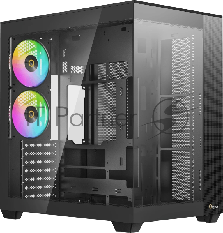 Корпус ПК без блока питания Case Ocypus Delta C74 BK ARGB, Midi-Tower, TG, 2x120mm ARGB, 2xUSB-A 3.0 + 1xUSB-C 3.1, ATX, mATX, mITX Black