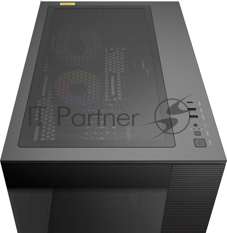 Корпус ПК без блока питания Case Ocypus Delta C74 BK ARGB, Midi-Tower, TG, 2x120mm ARGB, 2xUSB-A 3.0 + 1xUSB-C 3.1, ATX, mATX, mITX Black