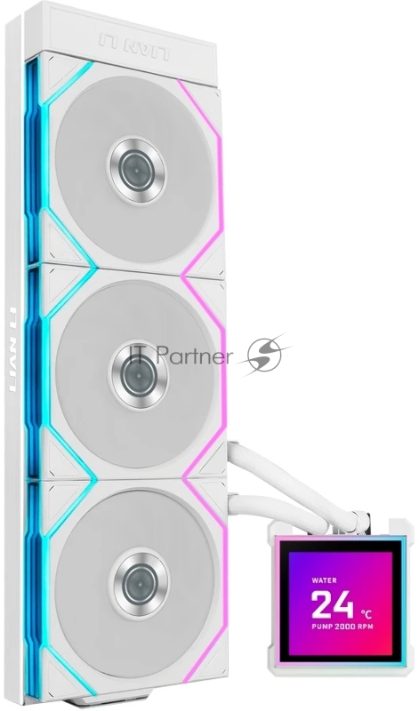 Система водяного охлаждения Lian-Li HydroShift II LCD-S 360TL ARGB Soc-AM5/AM4/1700/1851 белый 4-pin 33dB Al+Cu LCD Ret (G89.GHS2LCDS36TW.R0)