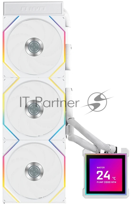 Система водяного охлаждения Lian-Li HydroShift II LCD-S 360TL ARGB Soc-AM5/AM4/1700/1851 белый 4-pin 33dB Al+Cu LCD Ret (G89.GHS2LCDS36TW.R0)