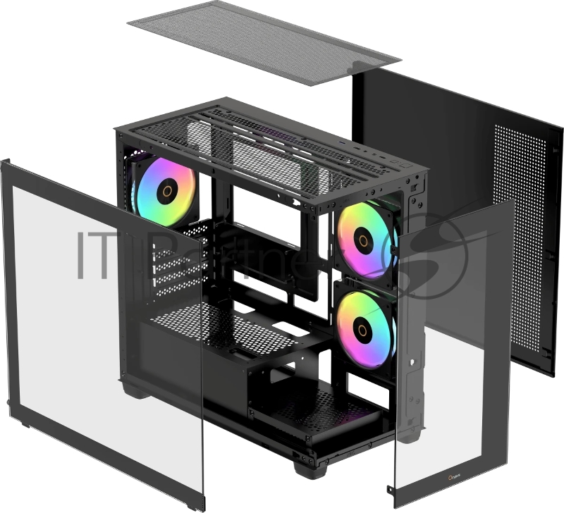 Корпус ПК без блока питания Case Ocypus Gamma C52 BK ARGB, Mini-Tower, TG, 3x120mm ARGB, 1xUSB-A 3.0 + 2xUSB 2.0, mATX, mITX Black