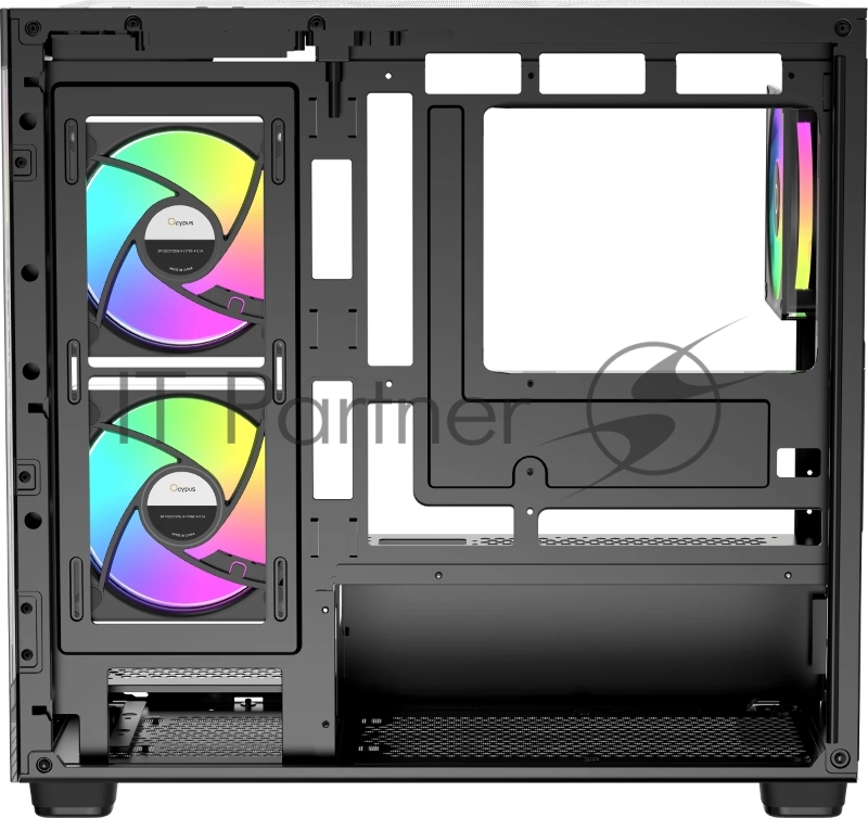 Корпус ПК без блока питания Case Ocypus Gamma C52 BK ARGB, Mini-Tower, TG, 3x120mm ARGB, 1xUSB-A 3.0 + 2xUSB 2.0, mATX, mITX Black