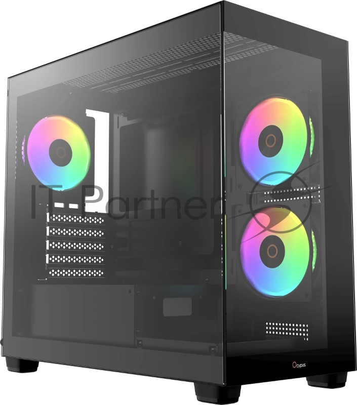 Корпус ПК без блока питания Case Ocypus Gamma C52 BK ARGB, Mini-Tower, TG, 3x120mm ARGB, 1xUSB-A 3.0 + 2xUSB 2.0, mATX, mITX Black
