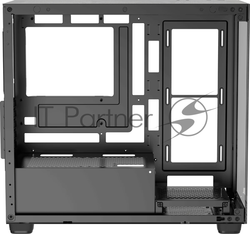 Корпус ПК без блока питания Case Ocypus Gamma C52 BK, Mini-Tower, TG, no fans, 1xUSB-A 3.0 + 2xUSB 2.0, mATX, mITX Black