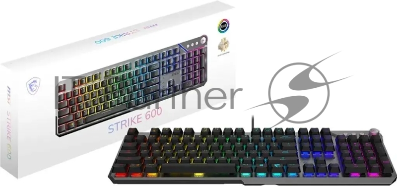 Клавиатура MSI STRIKE 600 Silent механическая серый/черный USB Multimedia for gamer LED (подставка для запястий) (S11-04RU256-CLA)