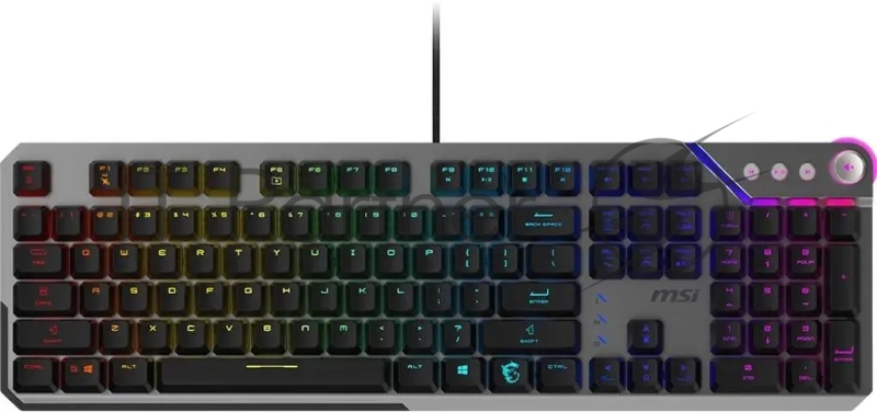 Клавиатура MSI STRIKE 600 Silent механическая серый/черный USB Multimedia for gamer LED (подставка для запястий) (S11-04RU256-CLA)