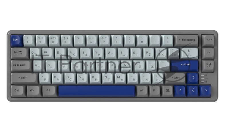 Клавиатура проводная Ritmix RKB-568BL Blue голубой-серый