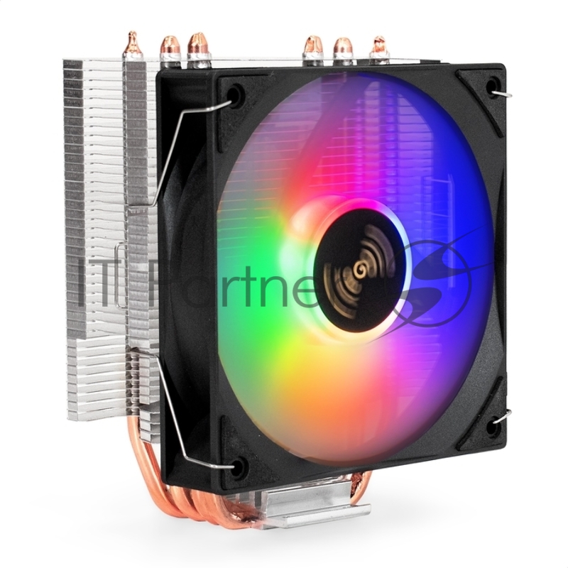 Кулер ExeGate Wizard EXX400V3-PWM.FRGB (Al+Cu, 4 тепл.трубки, LGA775/1150/1151/1155/1156/120 TDP 140W, Fan 120mm, PWM, 800-1800RPM, Hydro bearing, 4pin, 11-24db, 540г, FRGB подсветка, с термоп