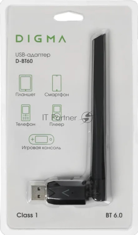 Адаптер USB Digma D-BT60 BT6.0+EDR class 1 200м черный
