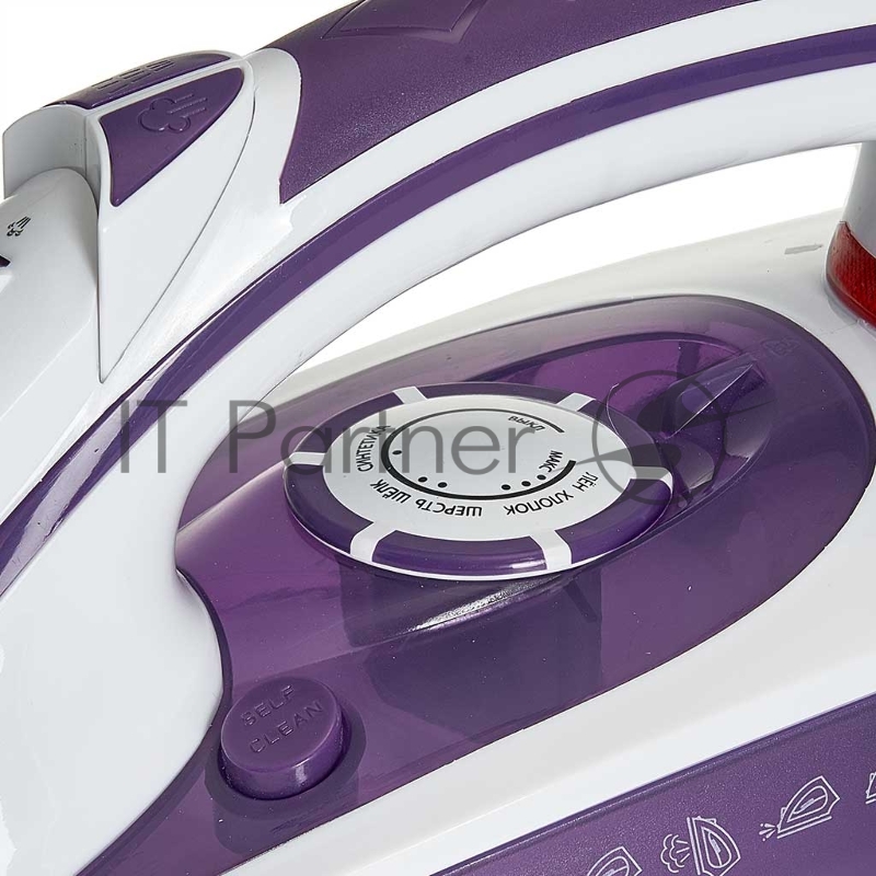 Утюг Delta LUX DL-352 белый с фиолетовым, 2200 Вт, 30 г/мин, 140 г/мин, 300 мл