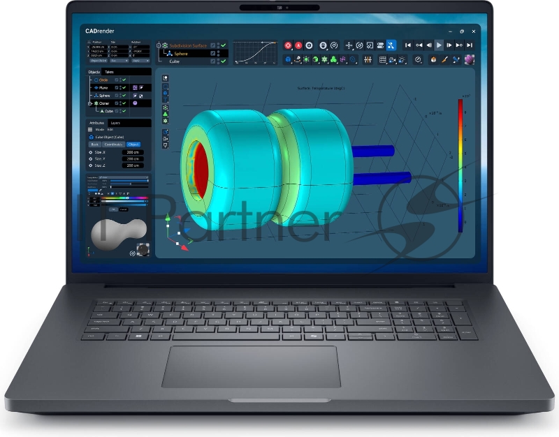 Ноутбук Dell Pro Max 18 Plus MB18250 Core Ultra7 265HX 18 16:10 QHD+ (2560 x 1600) 120Hz,500 nits,DDR5 32GB (32GB*1),1TB SSD,NV RTX PRO 4000 (16GB GDDR7) backlight,96Whr,FPR,3,3kg,2y,L