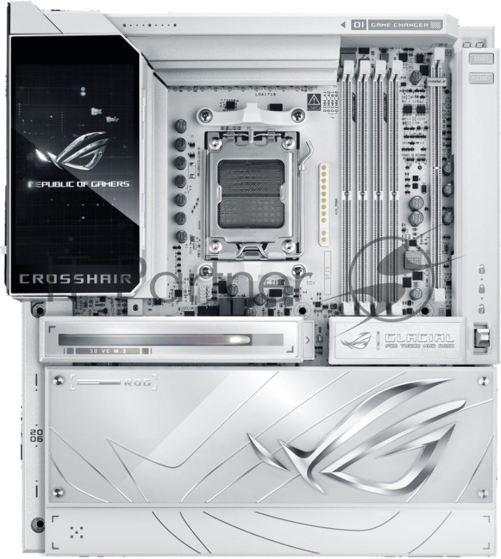 Материнская плата ASUS ROG CROSSHAIR X870E GLACIAL AM5 E-ATX 4xDDR5 2xPCIEx16 2xM.2 2xUSB-C 2x10GLAN WiFi 7