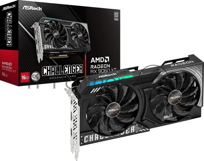Видеокарта ASRock Radeon RX 9060 XT Challenger 16GB OC//RX 9060XT, HDMI, DP*2, 16G, D6
